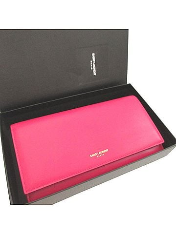 Yves Saint Laurent Yves Saint Laurent Saint Laurent Paris 315861 Leather Pink Bi-fold Long Wallet 0366SAINT LAURENT PARIS (view 2)
