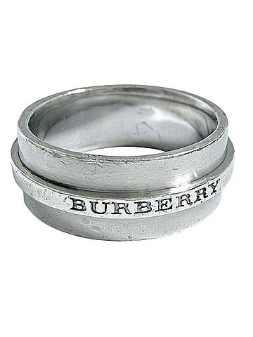 Burberry Burberry Men's Logo Wide Ring, Sterling Silver (925) (view 1)