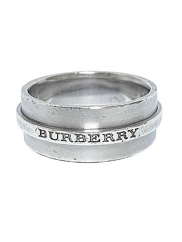 Burberry Burberry Men's Logo Wide Ring, Sterling Silver (925) (view 2)