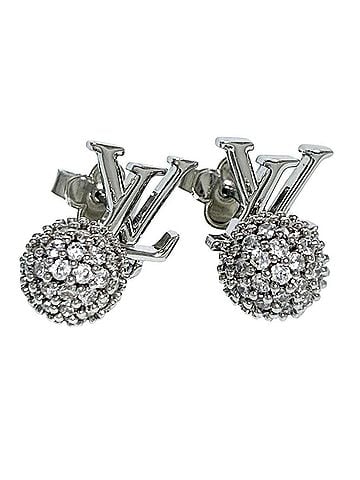Louis Vuitton Louis Vuitton Women's Earrings, LV Iconic Louisa Strass, Silver Color (view 2)