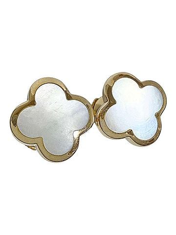 Van Cleef & Arpels Van Cleef &amp; Arpels Women's Pure Alhambra Earrings, Shell, 18K Yellow Gold (view 1)