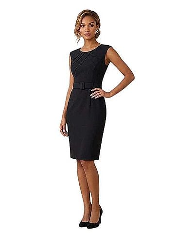 Adrianna Papell Pleated Neck Sheath Dress Cocktail Dress (view 1)