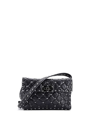 Valentino Garavani Rockstud Spike Flap Shoulder Bag Quilted Leather Small (view 1)