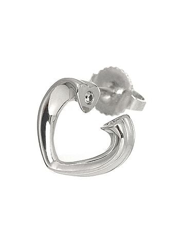Tiffany & Co. Tiffany &amp; Co. Tenderness Heart Diamond Earring, 18K White Gold (750), Single Earring (Pierced) (view 2)