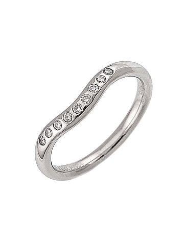 Tiffany & Co. Tiffany &amp; Co. Curved Band Ring with Diamonds, Platinum. (view 1)