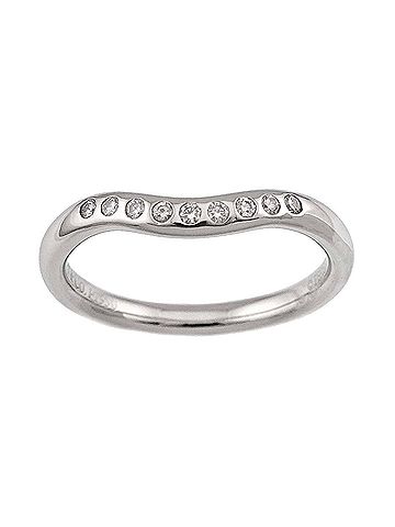 Tiffany & Co. Tiffany &amp; Co. Curved Band Ring with Diamonds, Platinum. (view 2)