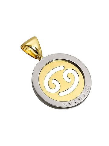 Bvlgari Bulgari BVLGARI Tondo Cancer Pendant Top 18K YG Gold 750 SS Steel (view 2)