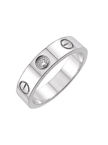 Cartier Cartier Mini Love Ring #47, 1 Diamond, 18K White Gold (750) (view 1)