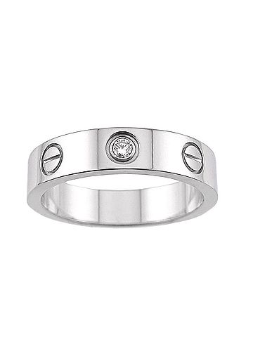 Cartier Cartier Mini Love Ring #47, 1 Diamond, 18K White Gold (750) (view 2)