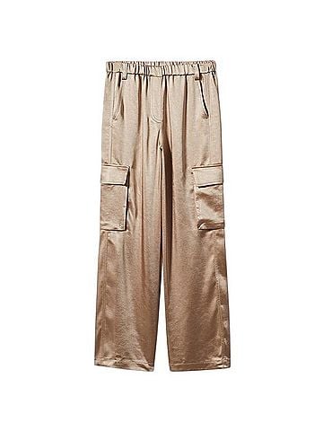 Mango Satin Flowy Cargo Pants Cargo Pants (view 1)