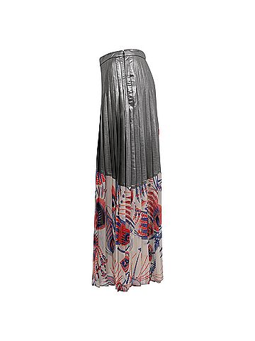 Dries Van Noten Dries Von Noten Printed Pleated Midi Skirt in Multicolor Polyester (view 2)