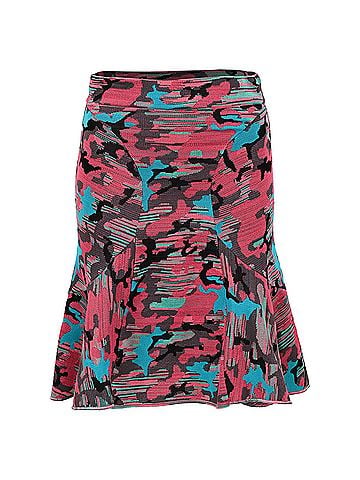 Missoni Missoni Knitted Camouflage Midi Skirt in Multicolor Cotton (view 1)