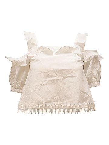 Nicholas Nicholas Cold Shoulder Top in White Cotton (view 1)