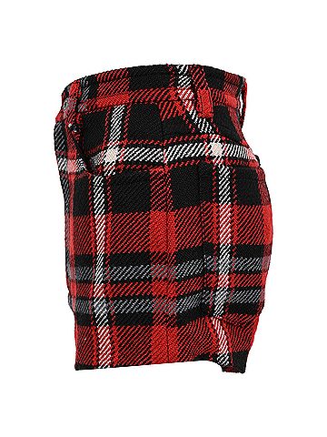 Miu Miu Miu Miu Checked Tweed Shorts in Red Wool (view 2)
