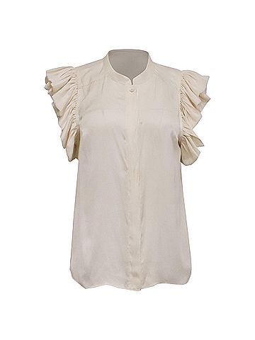 Zadig & Voltaire Zadig &amp; Voltaire Tiza Ruffled Sleeve Blouse in Ivory Polyester (view 1)