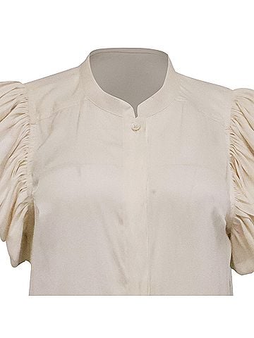 Zadig & Voltaire Zadig &amp; Voltaire Tiza Ruffled Sleeve Blouse in Ivory Polyester (view 2)