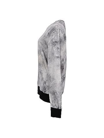 IRO Iro Marble-Print Sweatshirt in Grey Cotton (view 2)