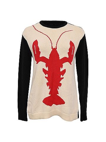 Tibi Tibi Lobster Knitted Sweater in Multicolor Cotton (view 1)