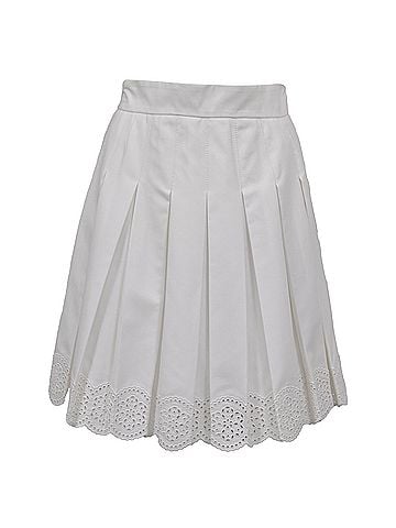 Alexander McQueen Alexander Mcqueen Pleated Mini Skirt in White Cotton (view 1)