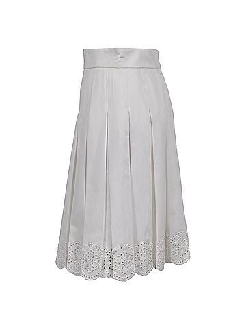 Alexander McQueen Alexander Mcqueen Pleated Mini Skirt in White Cotton (view 2)