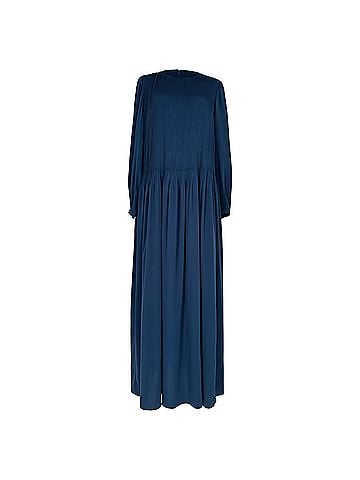 Loro Piana Loro Piana Pleated Maxi Dress in Blue Silk (view 1)