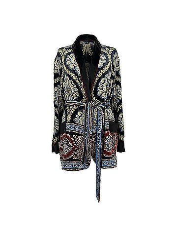 ETRO Etro Belted Jacquard Cardigan in Muticolor Viscose (view 1)