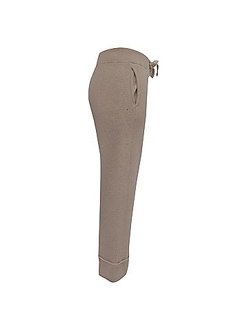 Brunello Cucinelli Brunello Cucinelli Drawstring Knitted Cropped Pants in Beige Cashmere (view 2)