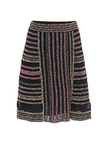 Missoni Missoni Knitted Striped Midi Skirt in Multicolor Polyamide (view 1)