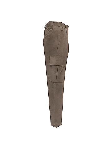 Brunello Cucinelli Brunello Cucinelli High-Rise Cargo Pants in Brown Suede (view 2)