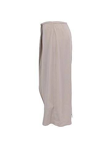 Brunello Cucinelli Brunello Cucinelli Wrap-Accent Midi Dress in Beige Wool (view 2)