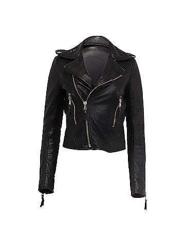 Balenciaga Balenciaga Fitted Biker Jacket in Black Leather (view 1)