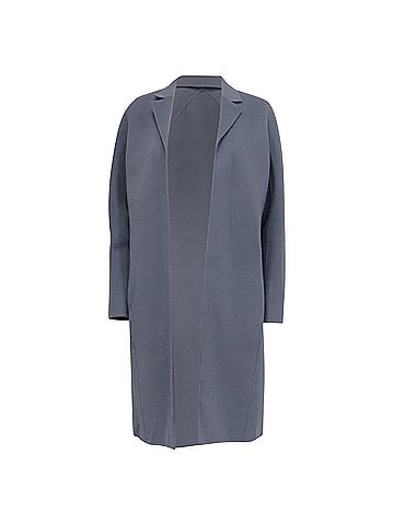 Mario Valentino Valentino Open Trench Coat in Light Blue Wool (view 1)