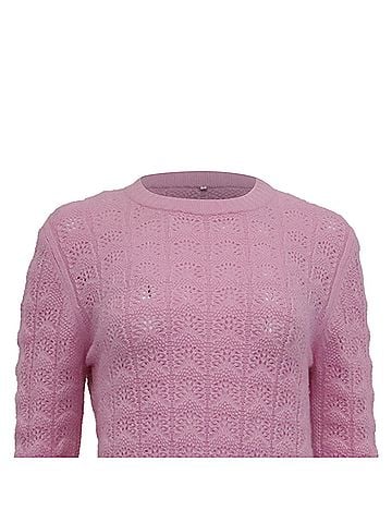Sportmax Sportmax Knitted Sweater in Pink Wool (view 2)