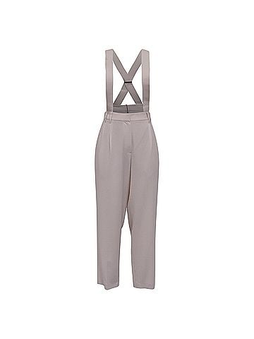 Brunello Cucinelli Brunello Cucinelli Straight-Leg Jumpsuit in Cream Viscose (view 1)