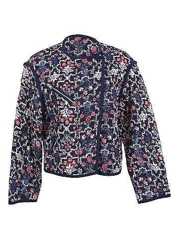 Isabel Marant Isabel Marant Etoile Floral Quilted Jacket in Blue Cotton (view 1)