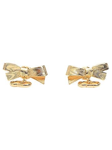 Christian Dior Dior CD Bow Stud Earrings in Gold Metal (view 1)