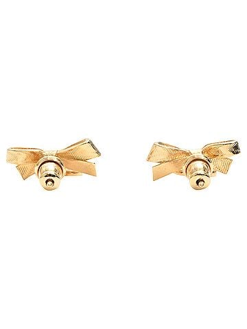 Christian Dior Dior CD Bow Stud Earrings in Gold Metal (view 2)