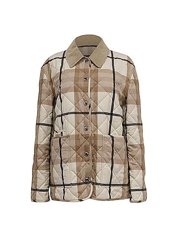 Burberry Burberry Checkered Quilted Jacket in Multicolor Wool (view 1)