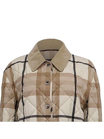 Burberry Burberry Checkered Quilted Jacket in Multicolor Wool (view 2)