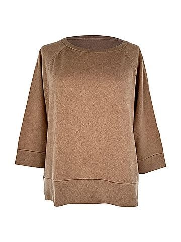 Brunello Cucinelli Brunello Cucinelli Luxury Knitted Top in Tan Cashmere (view 1)