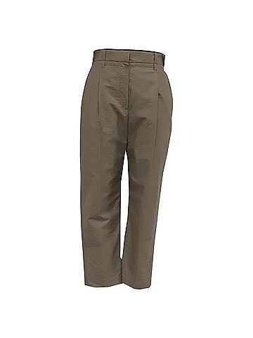 Brunello Cucinelli Brunello Cucinelli Straight-Leg Paper Bag Pants in Olive Cotton (view 1)