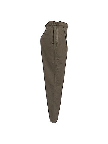 Brunello Cucinelli Brunello Cucinelli Straight-Leg Paper Bag Pants in Olive Cotton (view 2)