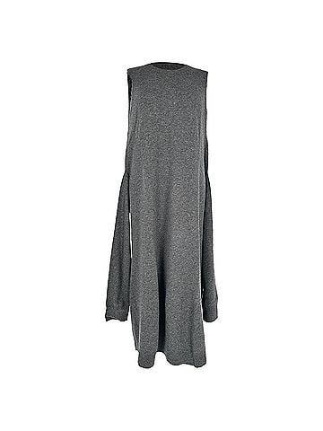 Joseph Joseph Tie-Waist Sleeveless Midi Dress in Grey Wool (view 1)