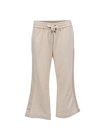 Brunello Cucinelli Brunello Cucinelli Draswtring Flared Sweatpants in Cream Cotton (view 1)