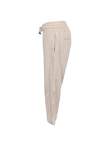 Brunello Cucinelli Brunello Cucinelli Draswtring Flared Sweatpants in Cream Cotton (view 2)