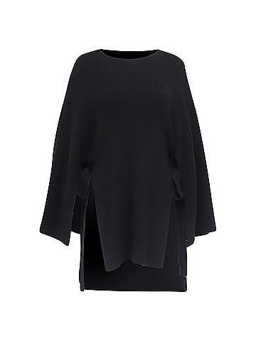 MARNI Marni Oversized Knit Cape Sweater in Black Cotton (view 1)