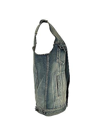Saint Laurent Saint Laurent Smoking Collar Denim Vest in Blue Cotton (view 2)