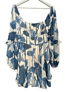 Hutch Watercolor Floral Balloon Sleeve Flounced Romper Jumpsuit (view 2)