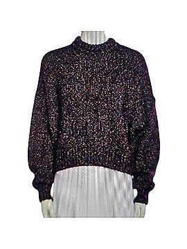 Isabel Marant Multicolor Knit Lurex Cropped Crew Mock Neck Sweater Wool Sweater (view 1)