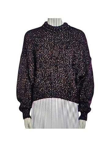 Isabel Marant Multicolor Knit Lurex Cropped Crew Mock Neck Sweater Wool Sweater (view 1)